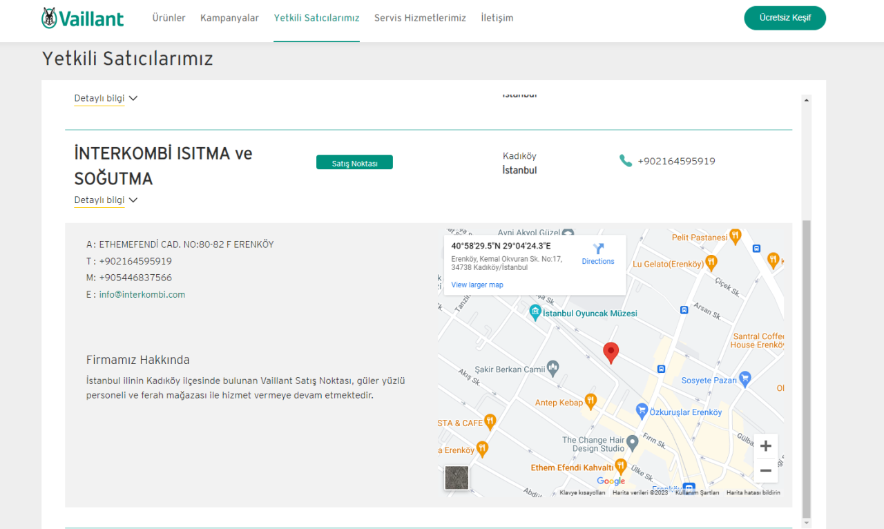 Vaillant Kadıköy Yetkili Satıcı | İnterkombi Kombi Satış ve Servis
