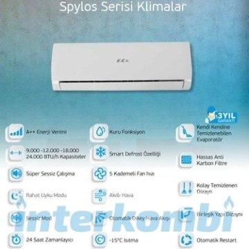 ECA SPYLOS SERİSİ 9.000 Btu/h A++ Sınıfı R32 INVERTER SPLİT KLİMA - MONTAJ DAHİL